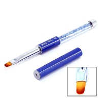 К13186 Кисть для гелю складана синя ручка з декором №6